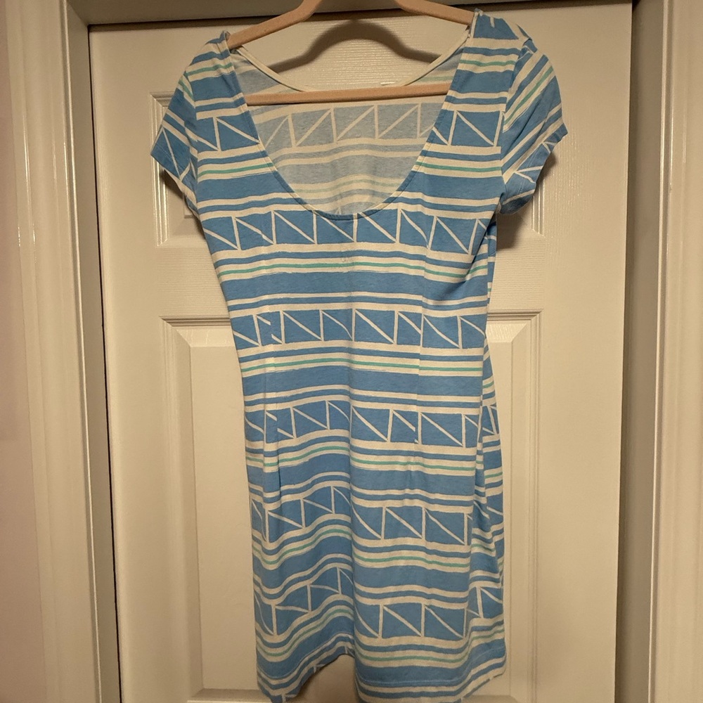 MAHI GOLD Blue and White Bateau Neck Sundress - Picture 2 of 3